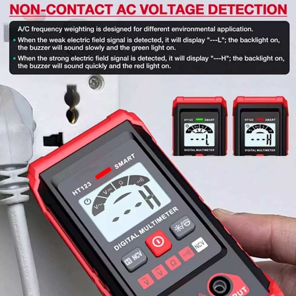 Digital Multimeter, Auto-Ranging Voltmeter,Tm-510 4000 Counts,Smart Measurement