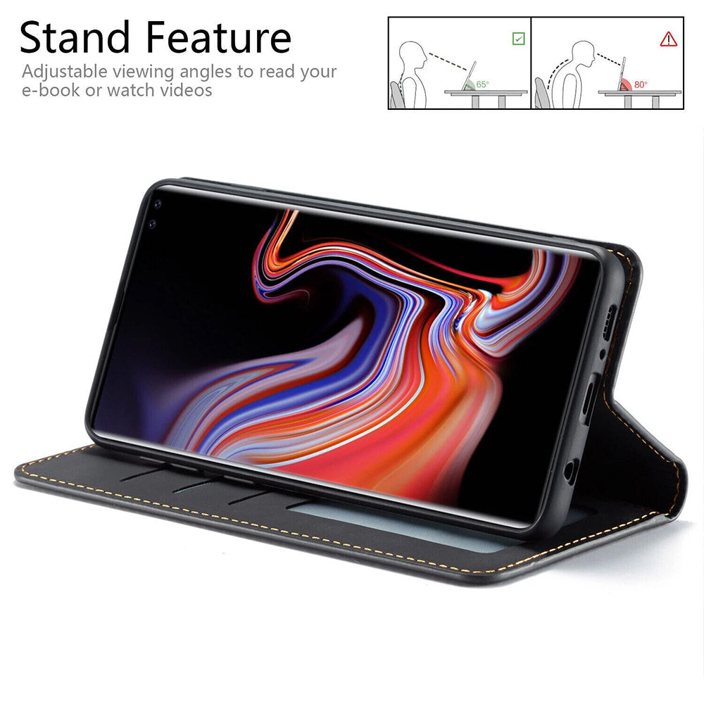 Magnetic Wallet Case for iPhone 17 PU Leather Flip Cover with Card Slots & Kickstand
