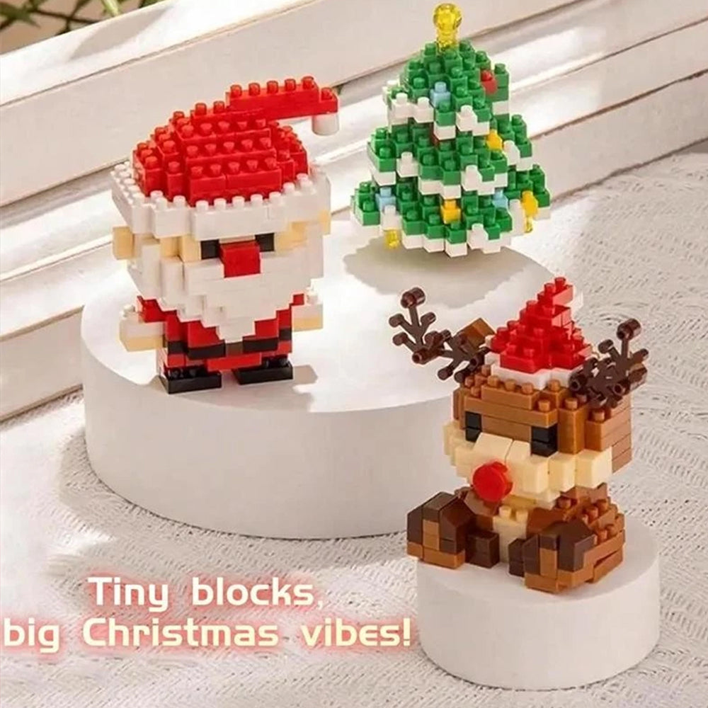 6-Piece Santa Claus Building Blocks Set - Christmas Themed Mini Figure Ornaments Collection