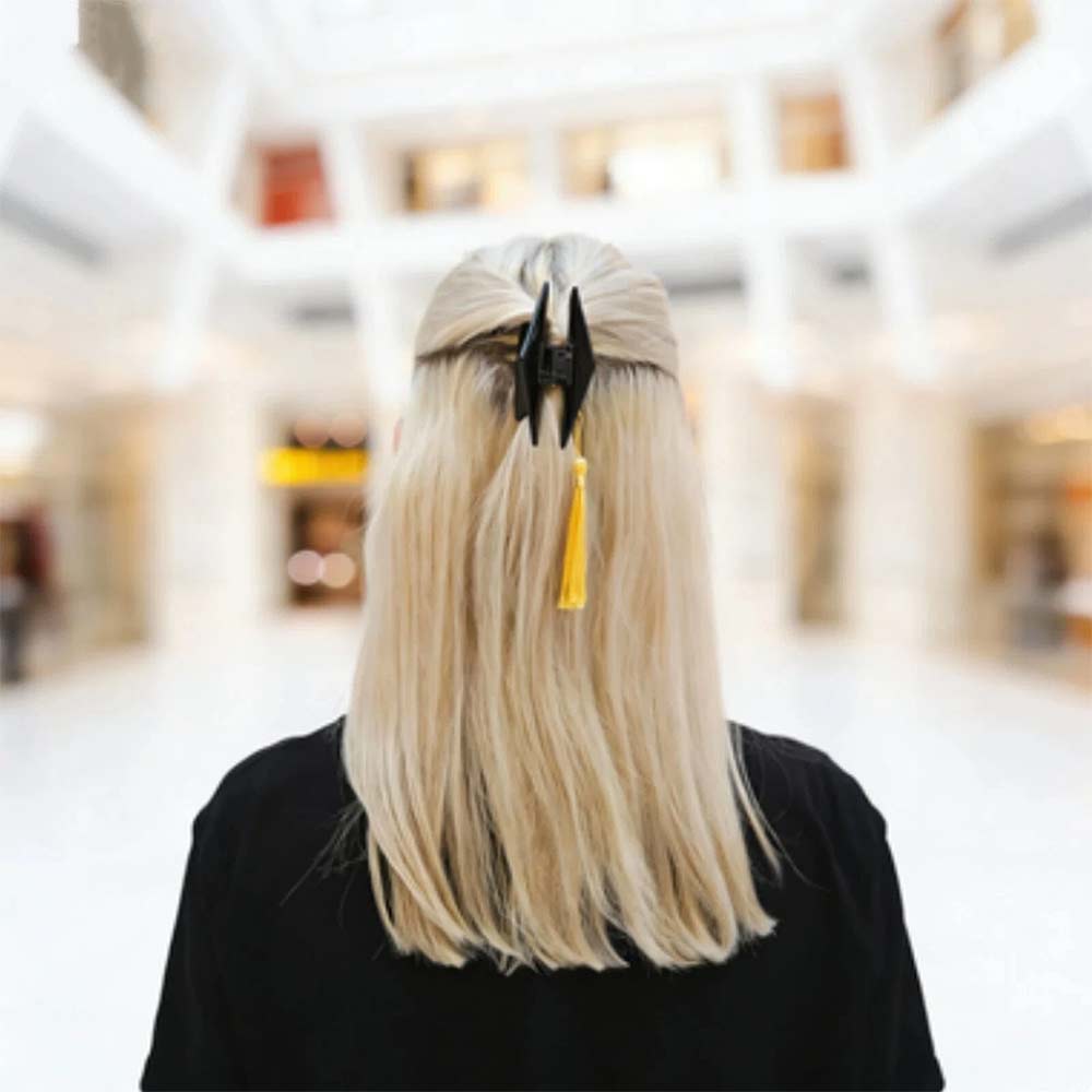 2X Graduation Cap Tassel Hair Clip - Mini Graduation Cap Hair Claw for Graduation Decor