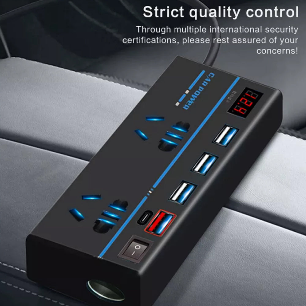 12V to 240V AC Converter 200W Car Power Inverter W/ 4USB Phone Charger Vehicle