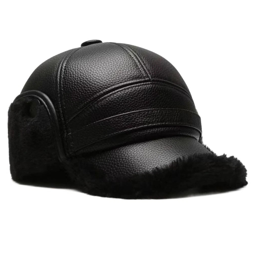 Winter Warm Baseball Cap with Ear Flaps for Men – Thick Plush Ear Protection Hat, Korean Style Outdoor Cold Weather Cap