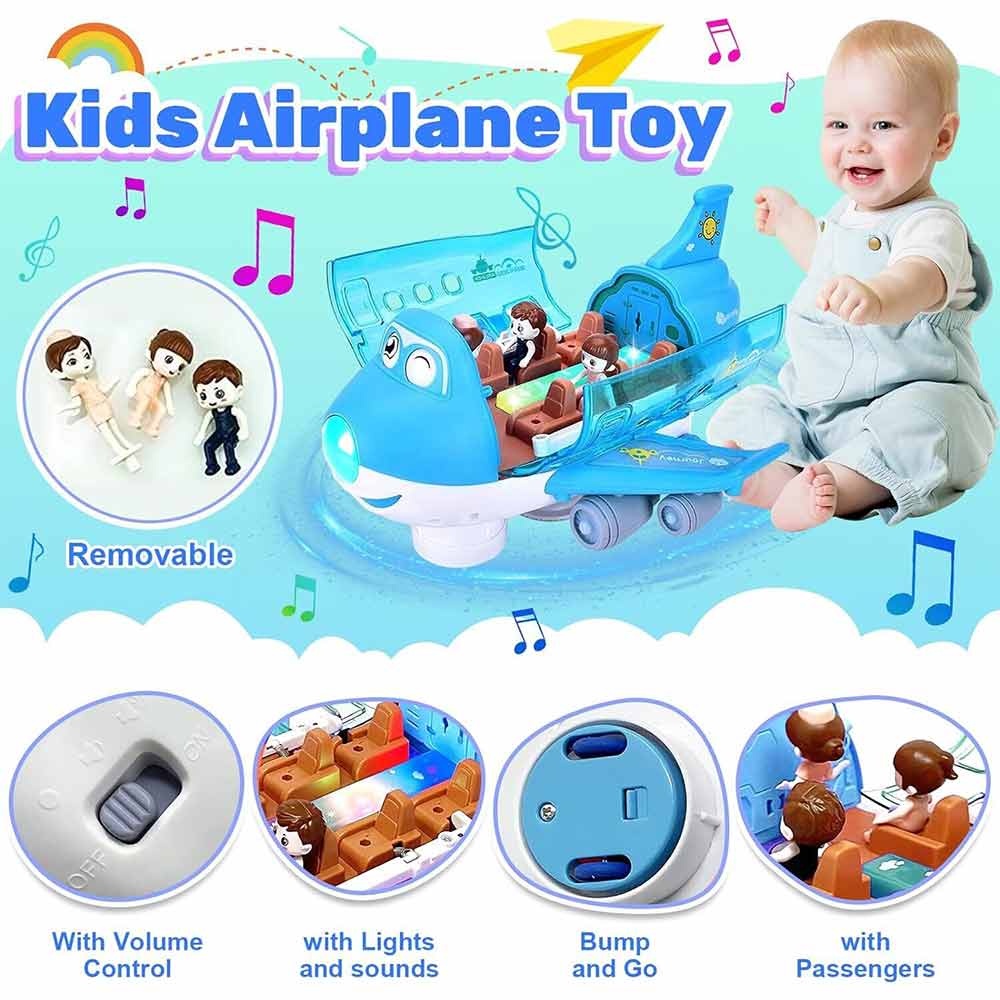 Airplane Toys with Music Light 360° Rotating Electric Toy Plane For Kid Children Gift