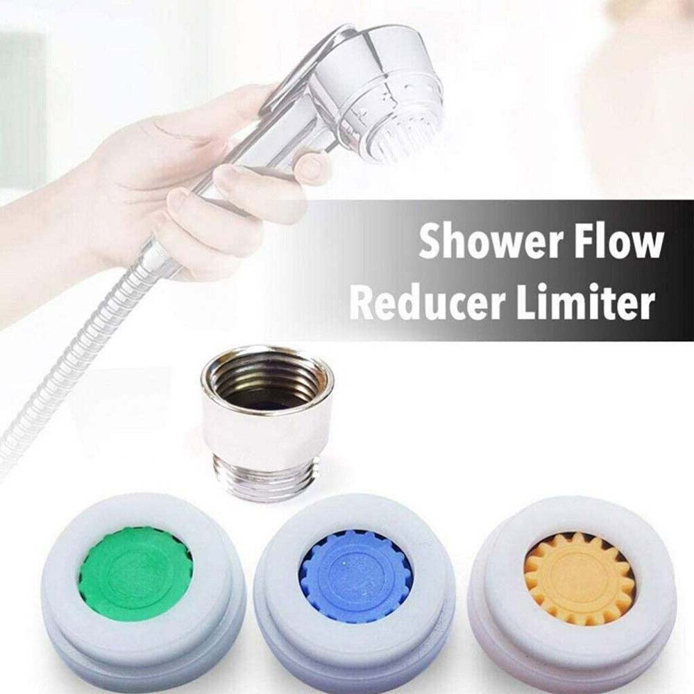 Shower Flow Reducer Limiter Set Water Saving 4, 6, 9 L/min Hose Restrictor