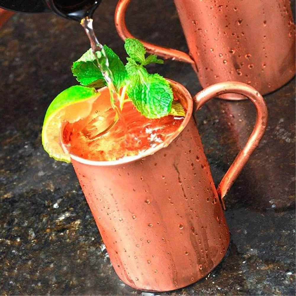 450ml Solid Pure Copper Moscow Mule Mug – Icy Cold Classic for Cocktails, Coffee & Beer