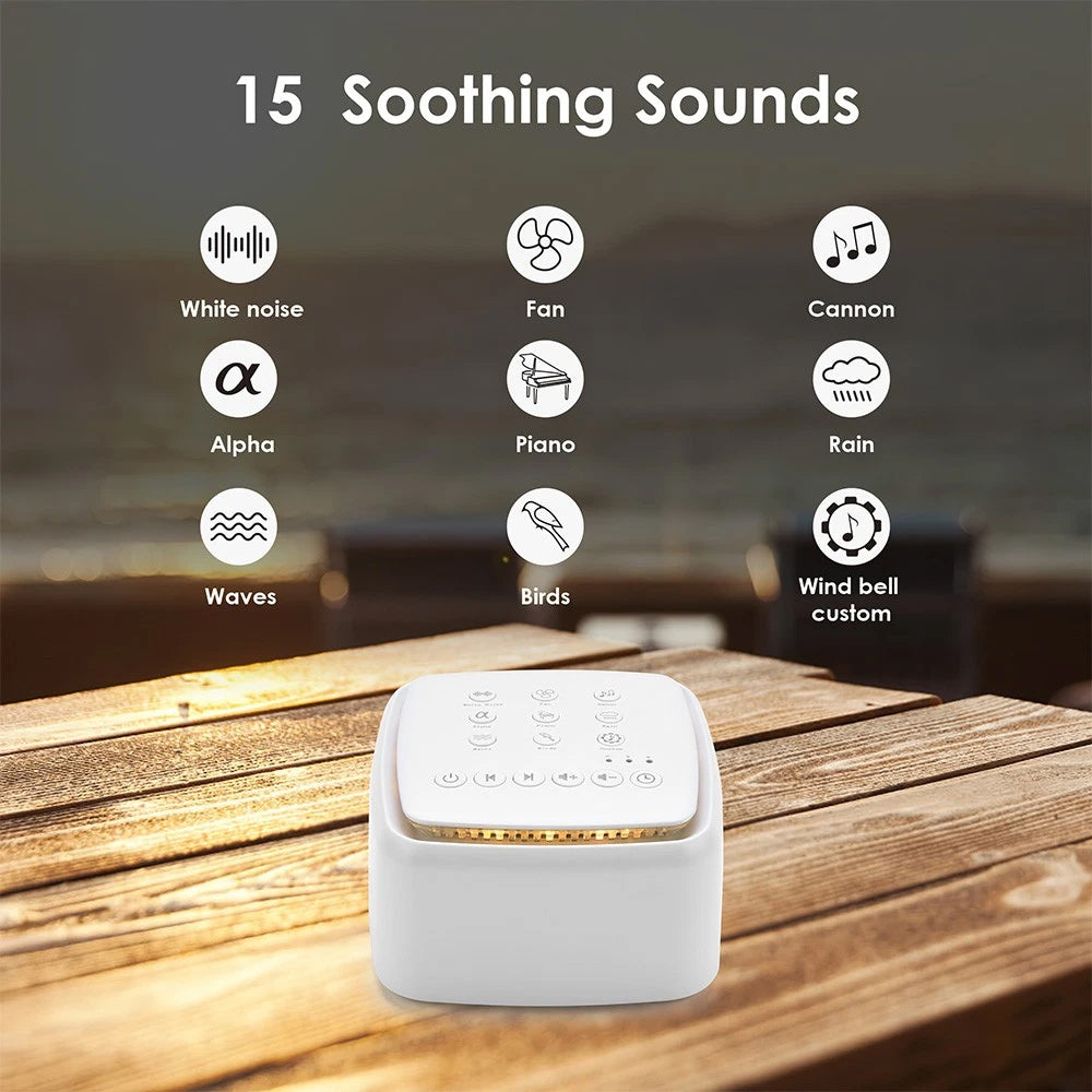 White Noise Machine – 30 Soothing Sounds, Rain Nature Therapy, Sleep Aid with Timer