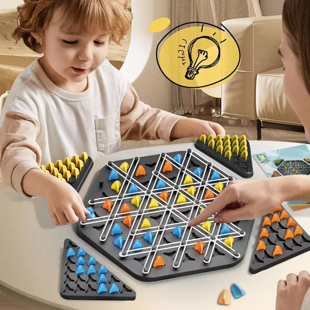 Chain Triangle Chess Game Triggle Rubber Band Game for Kids Adults