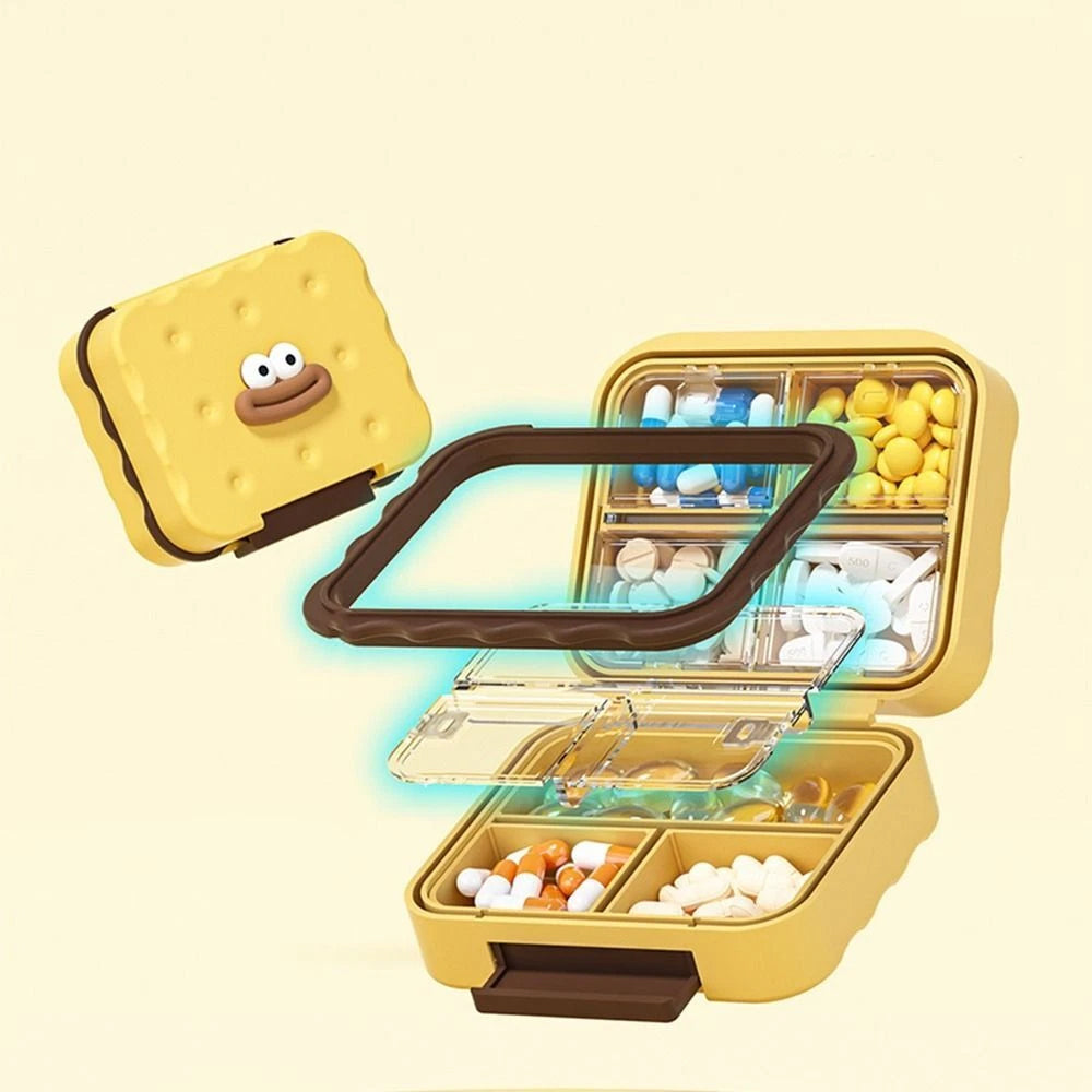 Cute 7-Compartment Waterproof Pill Box - Mini Travel Storage Case