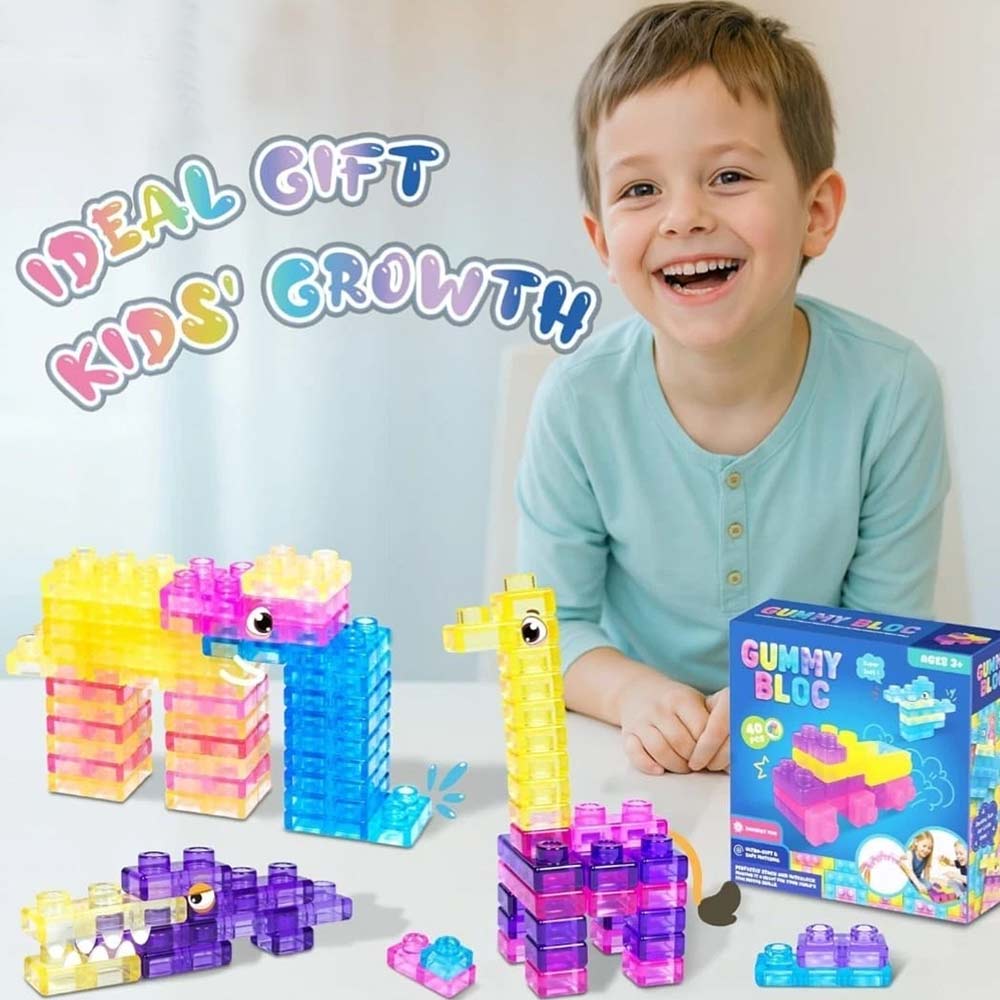 40-Piece Mega Pack Soft Sensory Building Blocks | Educational STEM Toy