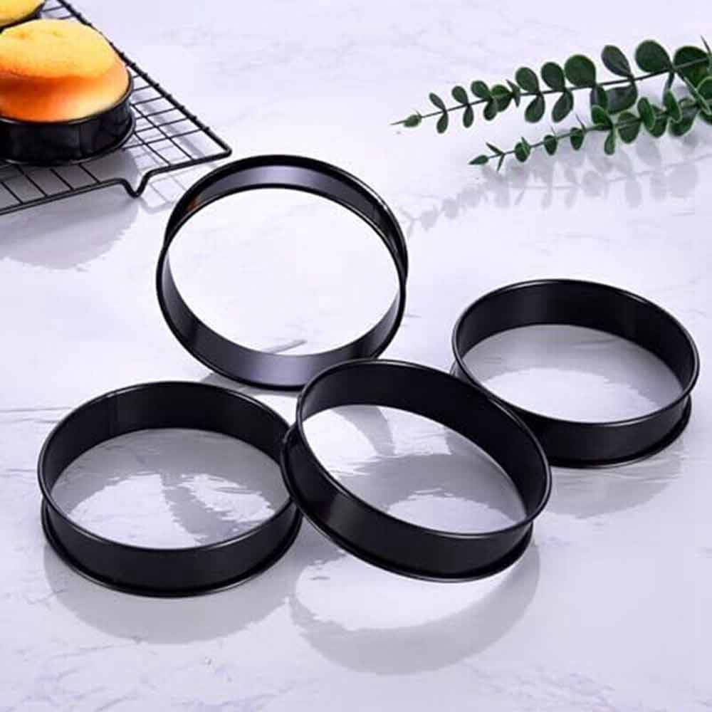 8pcs English Muffin Rings 4 Inch Crumpet Rings Stainless Steel Tart Rings Nonstick Round Ring Molds