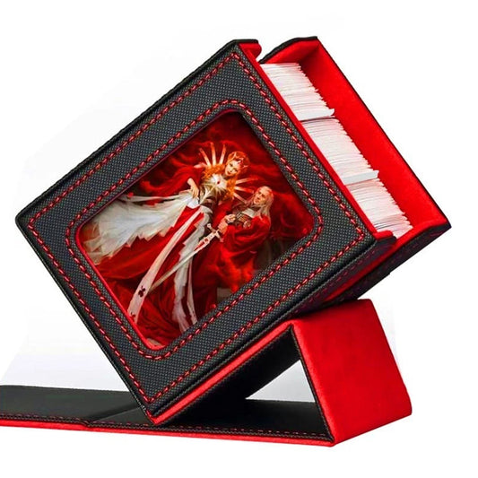 PU Leather MTG Deck Box with Magnetic Closure & Card Stand - TCG Commander Card Storage Case