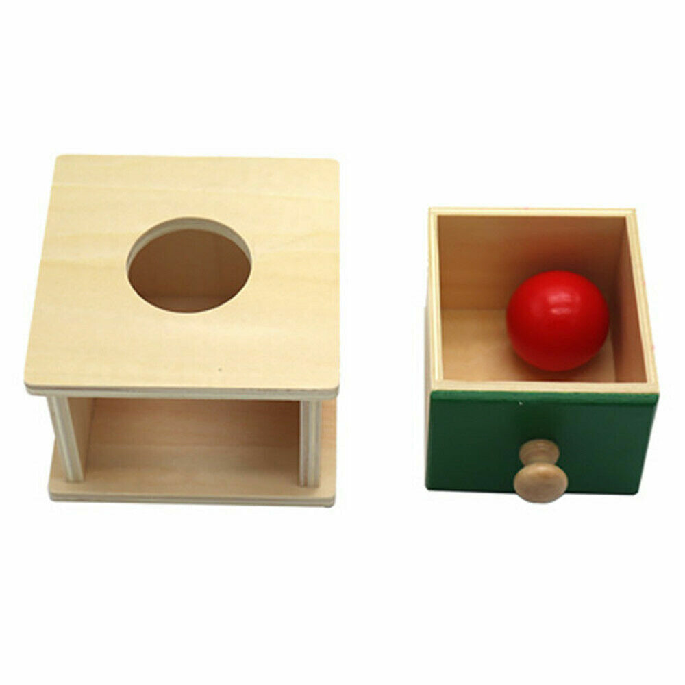 Wooden Educational Object Permanence Coin Box Ball Toy Early Learning