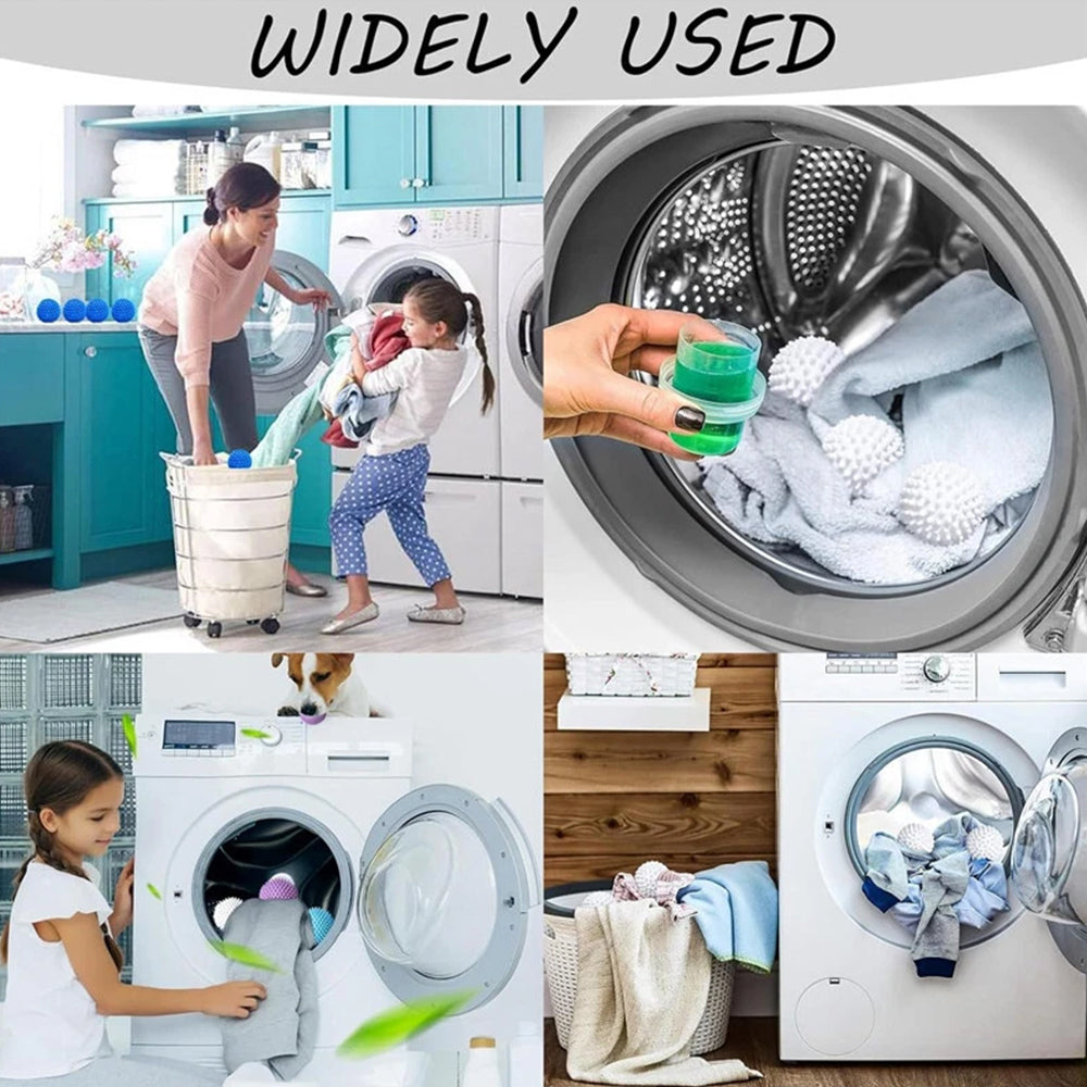 4-Pack Reusable Dryer Balls | Plastic Laundry Softener Balls for Washing Machine & Tumble Dryer