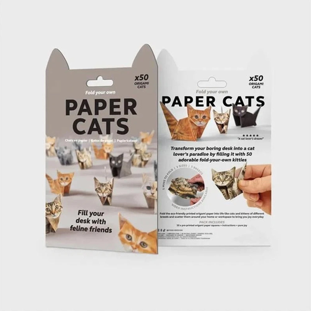 DIY Origami Paper Animals - 50 Sheets Pre-Printed Cat, Dog Craft Paper for 3D Figures