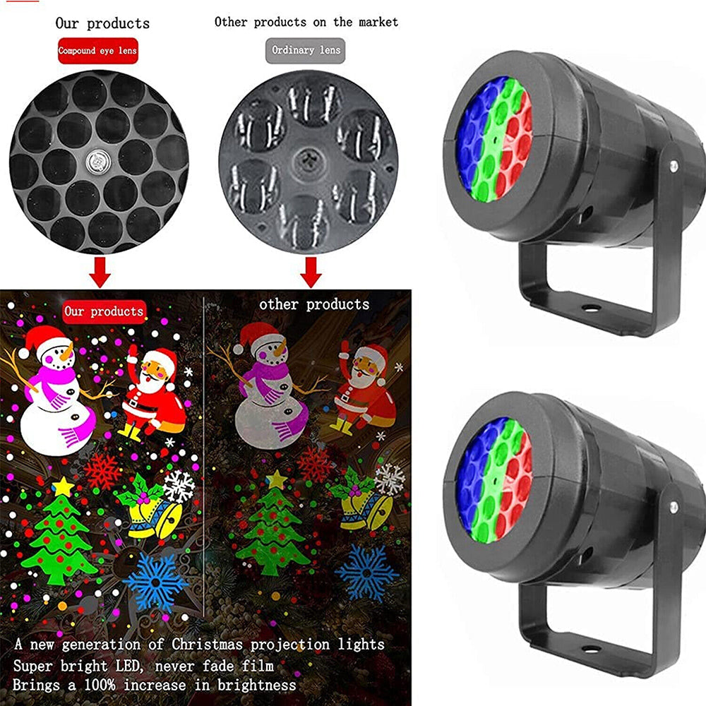 16Patterns Halloween Christmas Laser HD Projector Outdoor Light Party HomeDecor