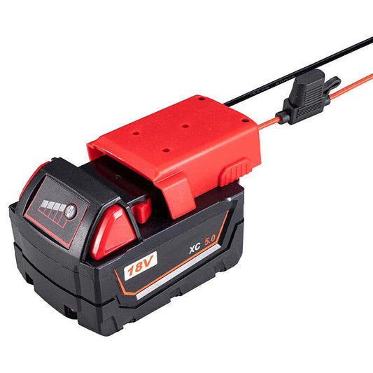 Battery Adapter With Fuse built-in switch for Milwaukee 18V To Dock Holder 12Awg