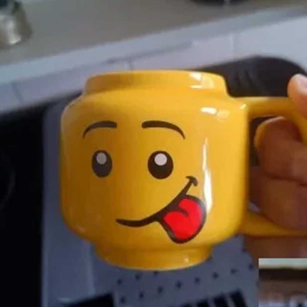 Funny Ceramic Cup Lego Mug Smiling Expression Face Cartoon Coffee Milk Tea 250ml