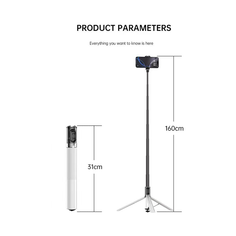 2-in-1 Selfie Stick & Tripod Phone Holder Portable Stand for iPhone Android