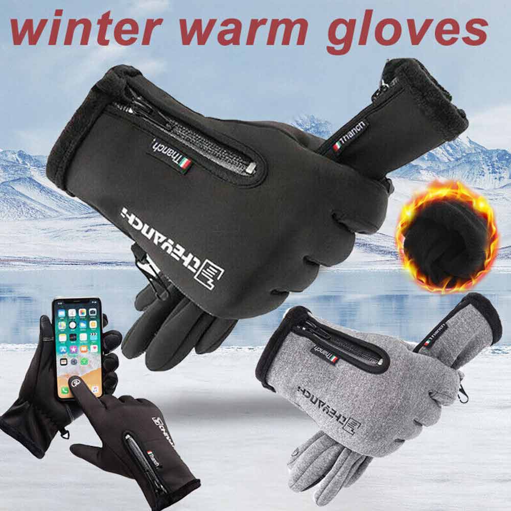 Thermal Winter Gloves Waterproof Touch Screen Thermal Windproof Warm Zipper