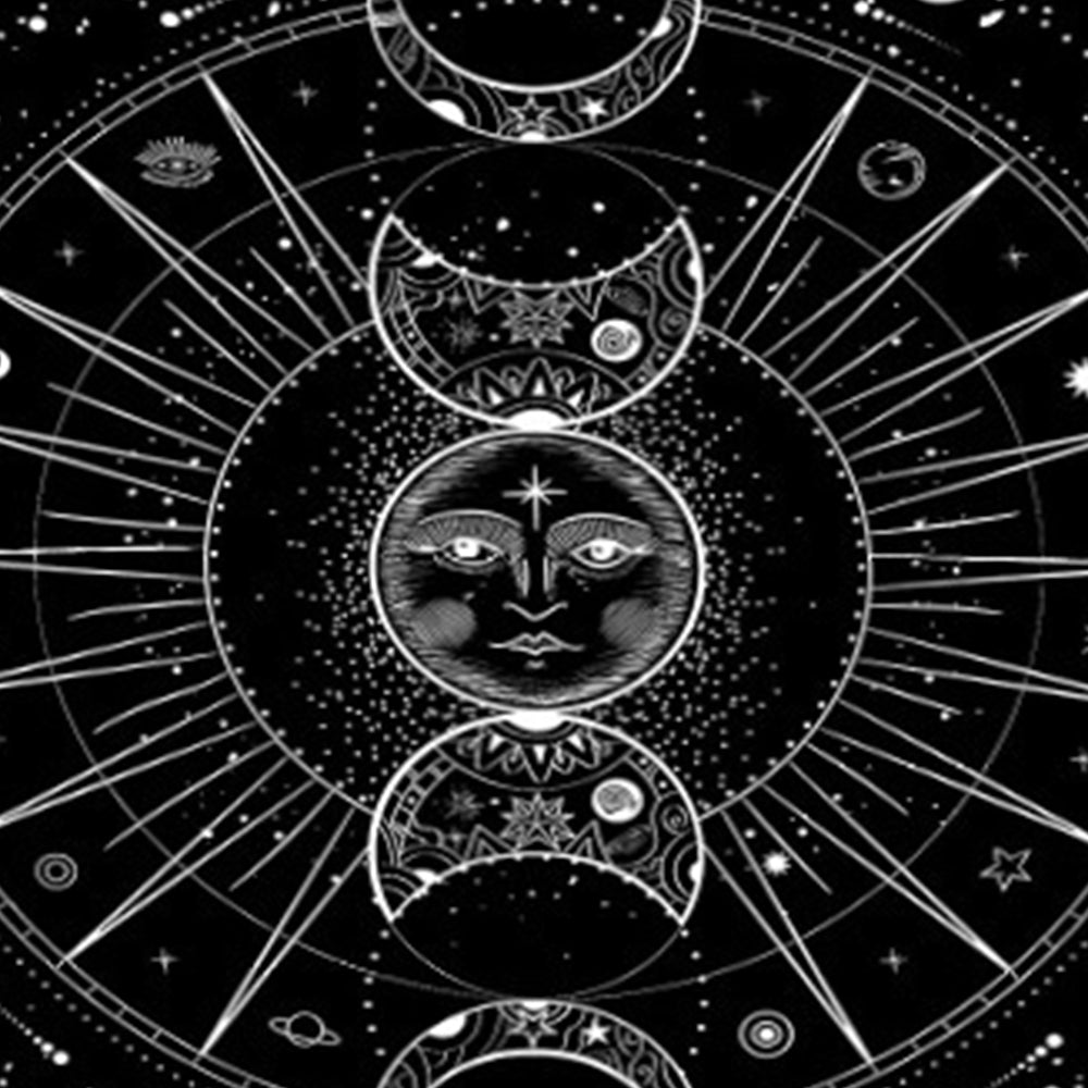 Tapestry for Bedroom Aesthetic, Sun Moon Star Large Astrology Wall Hanging 1.5*2m