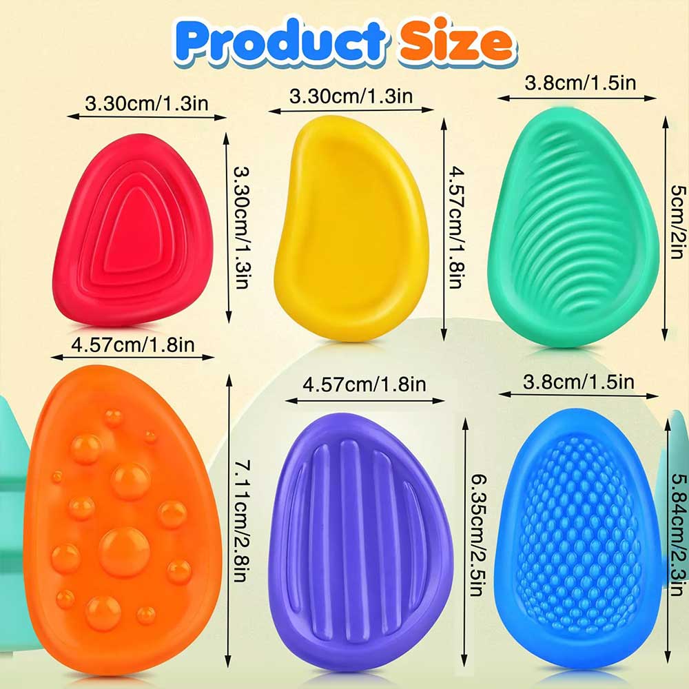 6PCS Soft Worry Stone Fidget Toy Autism Kid Calming Sensory Stone Stress Relief