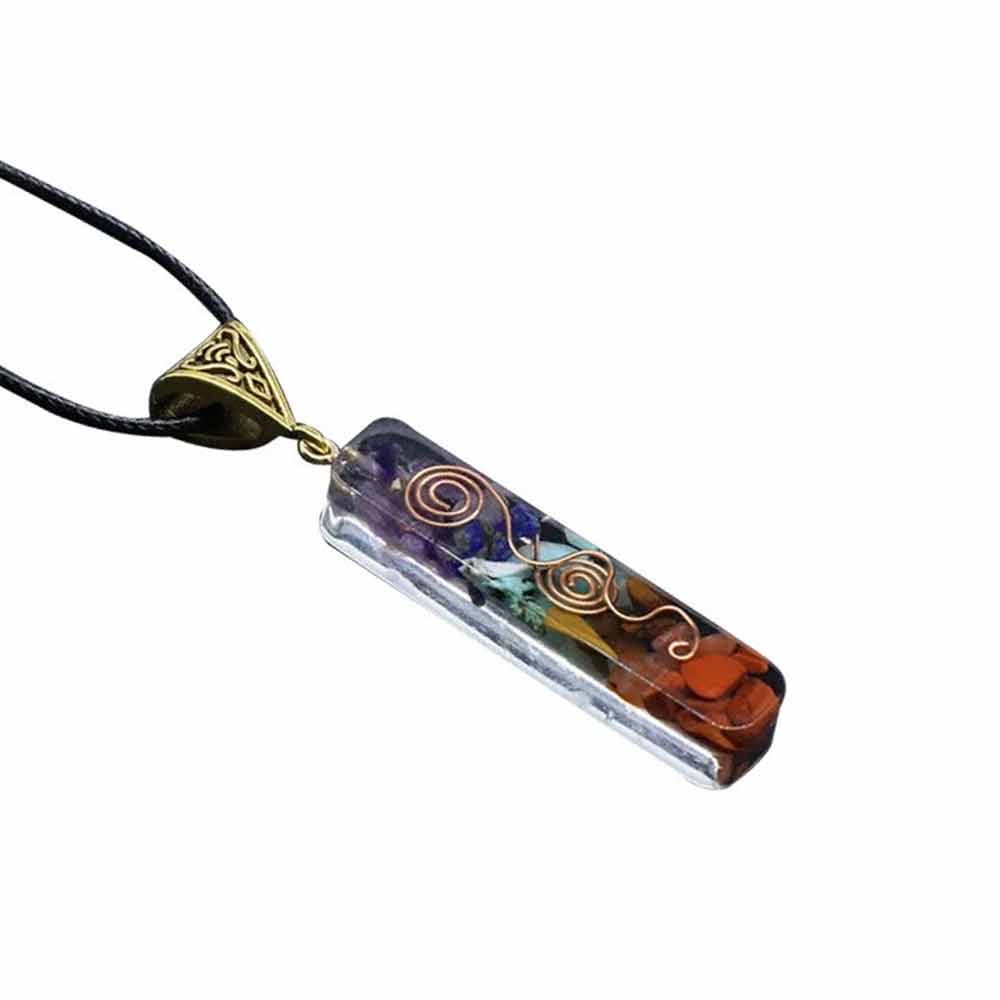 7 Chakra Crystal Necklace –1PC  Healing Stone Energy Pendant for Yoga & Meditation