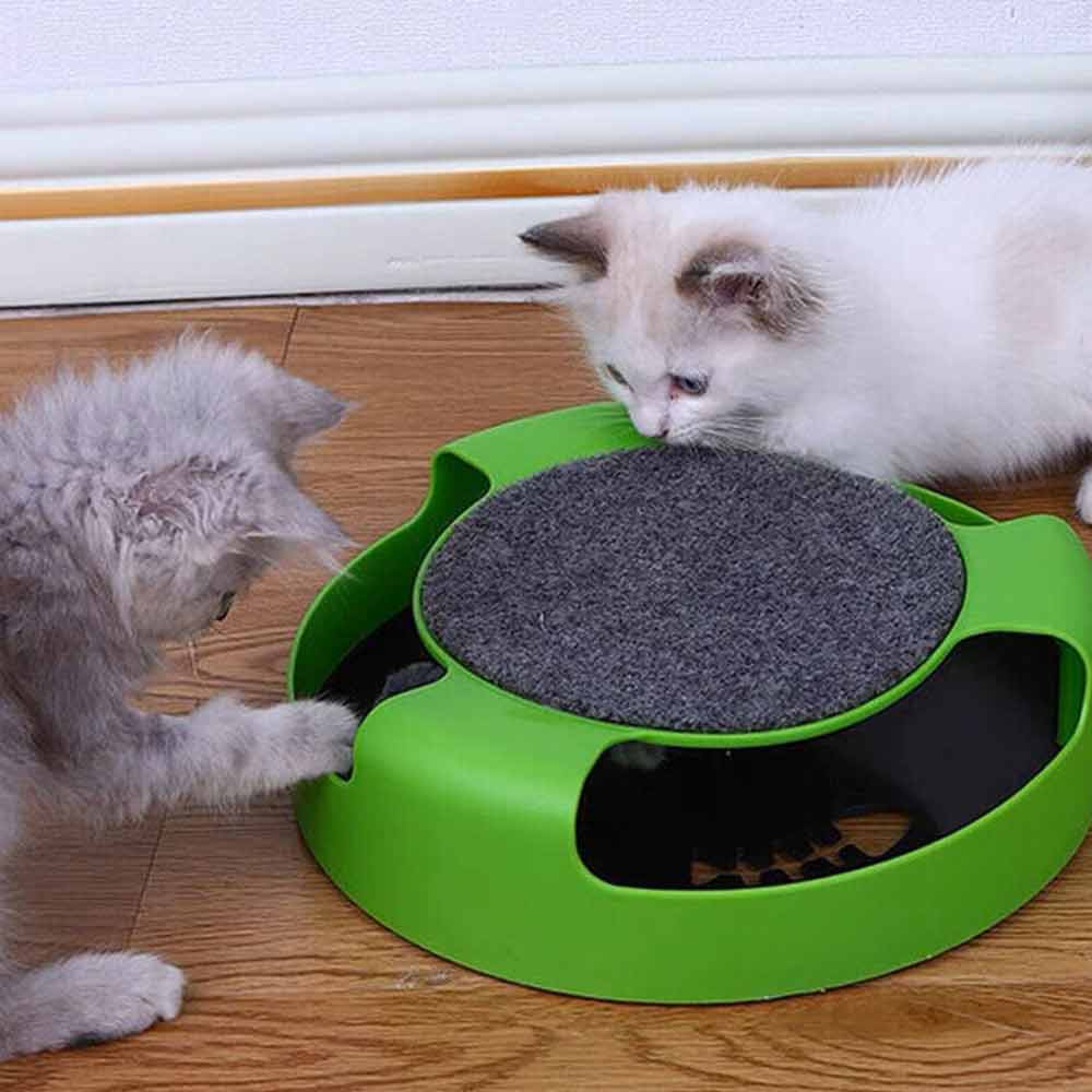 Cats Mouse Moving Catch Toy Interactive Cat Toys Indoor Cat Training Scratching Pad Round