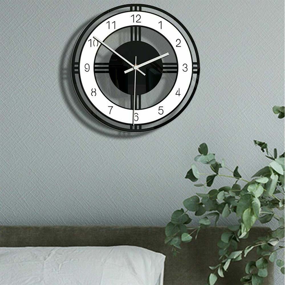 Nordic Style Wall Clock Silent Acrylic Clock Home Living Room Decor Transparent