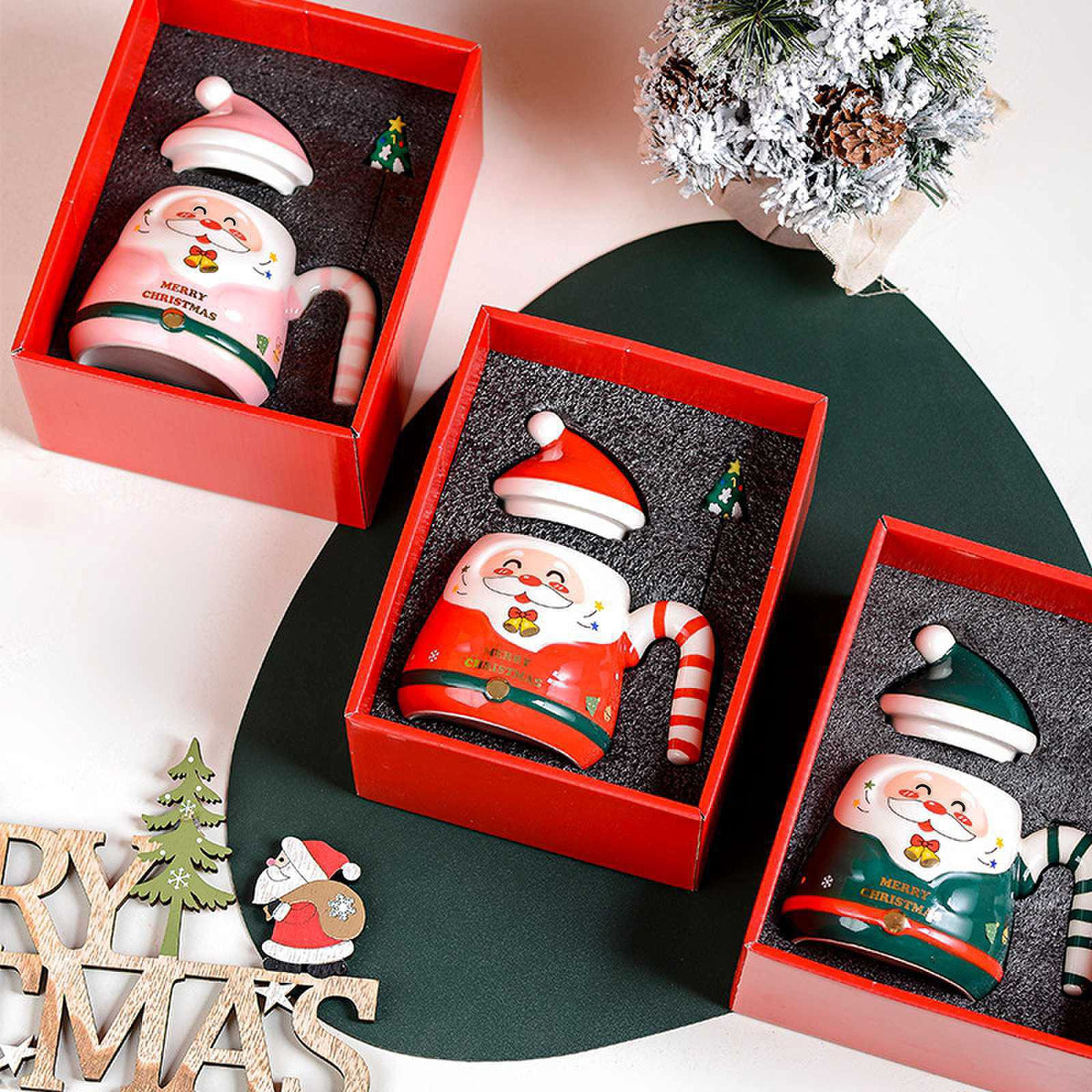 Christmas Coffee Mug – 400ml Ceramic Santa Cup with Gift Box for Xmas