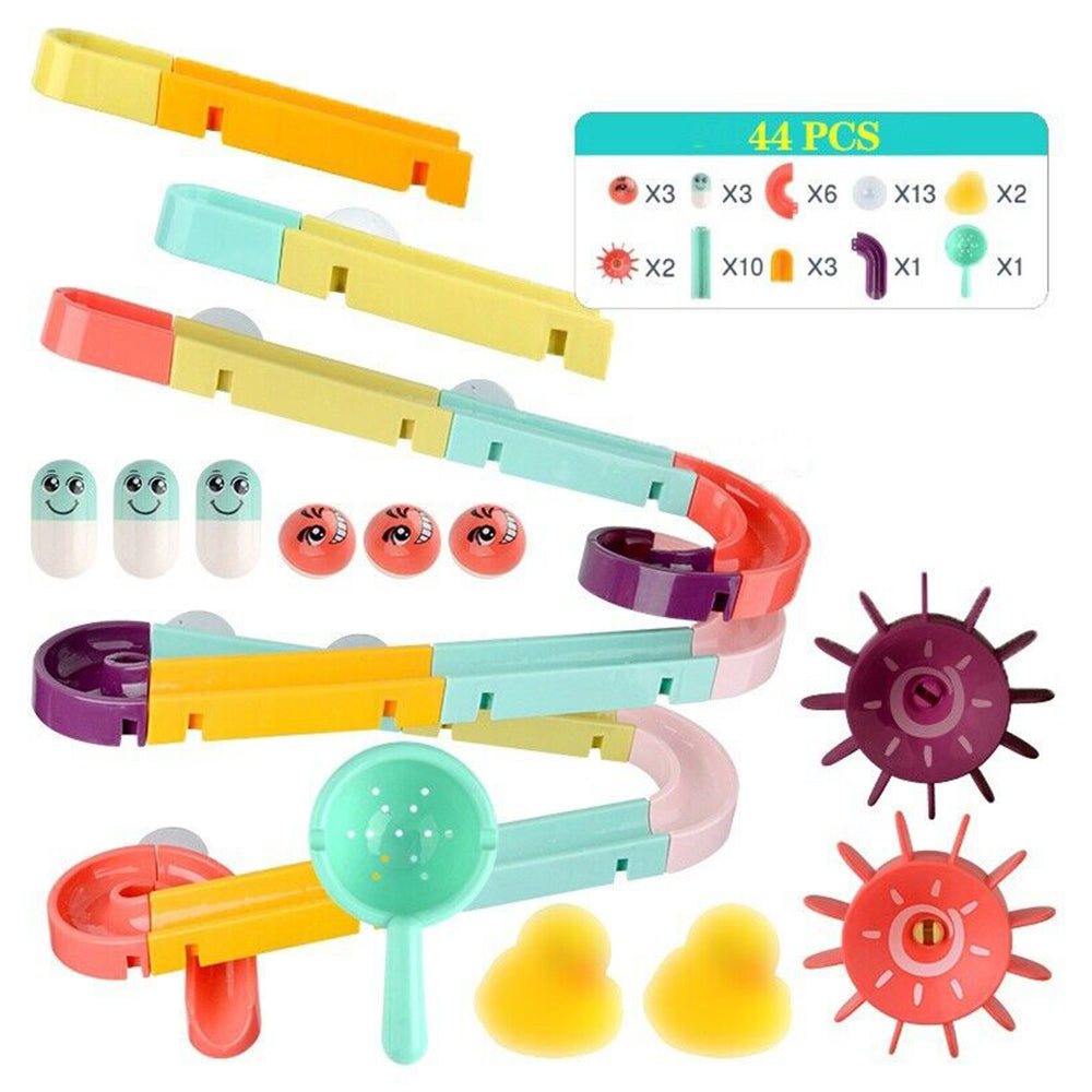 Baby Bath Toys DIY Race Run Assembling Track Bathroom Kids Stacking Cups Toy
