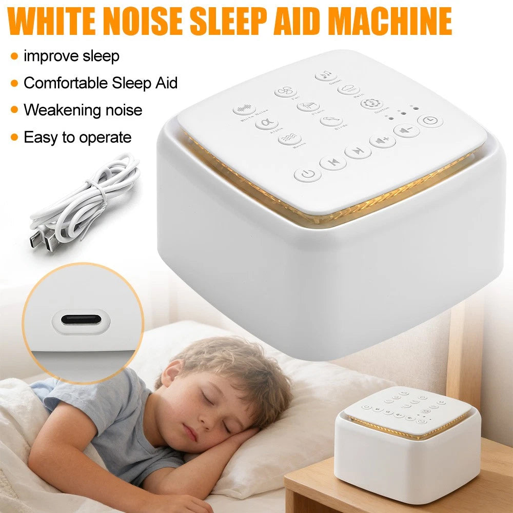 White Noise Machine – 30 Soothing Sounds, Rain Nature Therapy, Sleep Aid with Timer