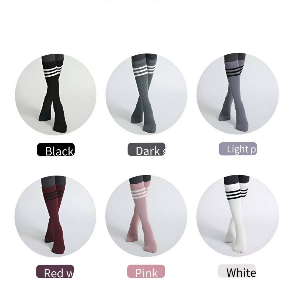Non-Slip Women's Yoga Socks – Mid-Calf Striped for Indoor Floor & Pilates