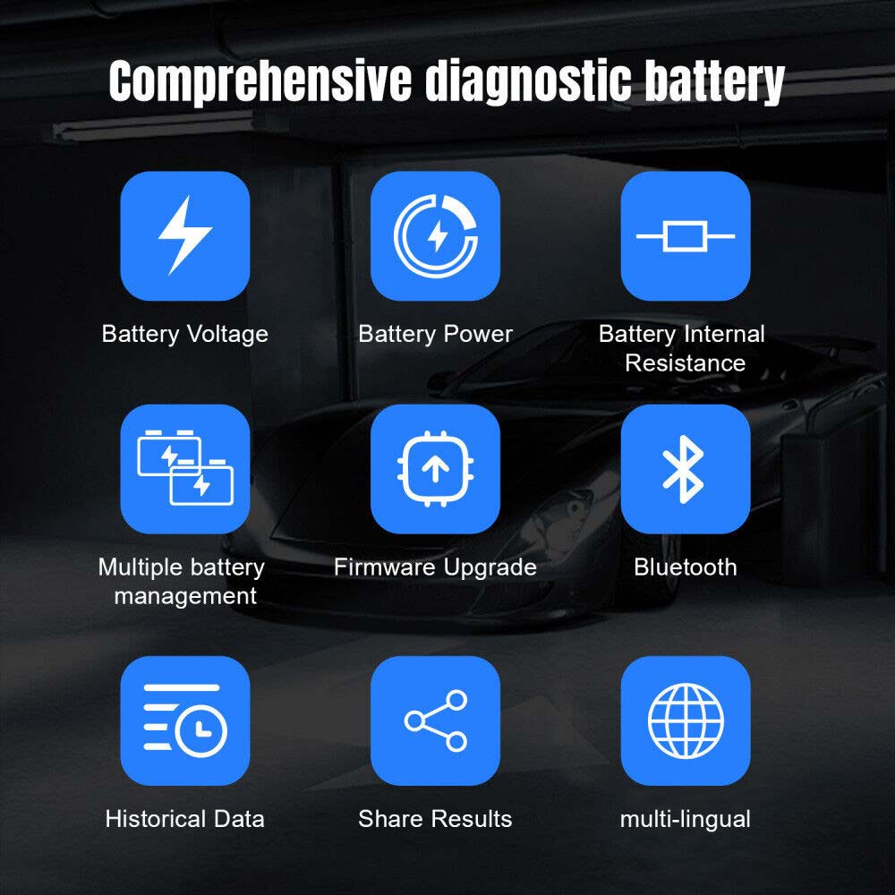 BK100 Digital 12V Car Battery Life Tester Load Test Analyzer Bluetooth Android