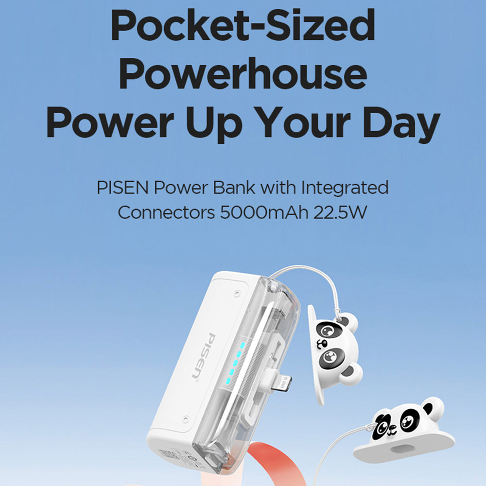 Pisen 22.5W Mini 5000mAh Cable-Free Power Bank – Tiny Fast Charger, CCC Certified