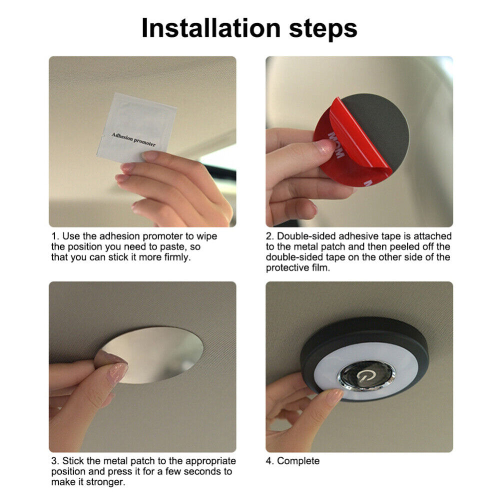USB Rechargeable Car Interior LED Dome Roof Ceiling Light Reading Lamp Magnetic