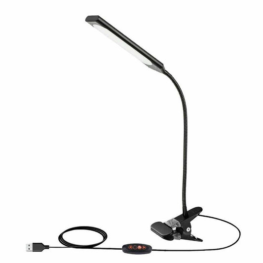 Flexible Clamp Reading Light USB Clip On Desk Lamp LED Bed Table Bedside Night