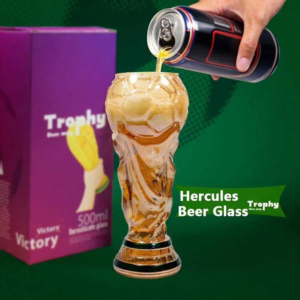 2026 World Cup Trophy Beer Glass – Iridescent Bar Football Decor Mug