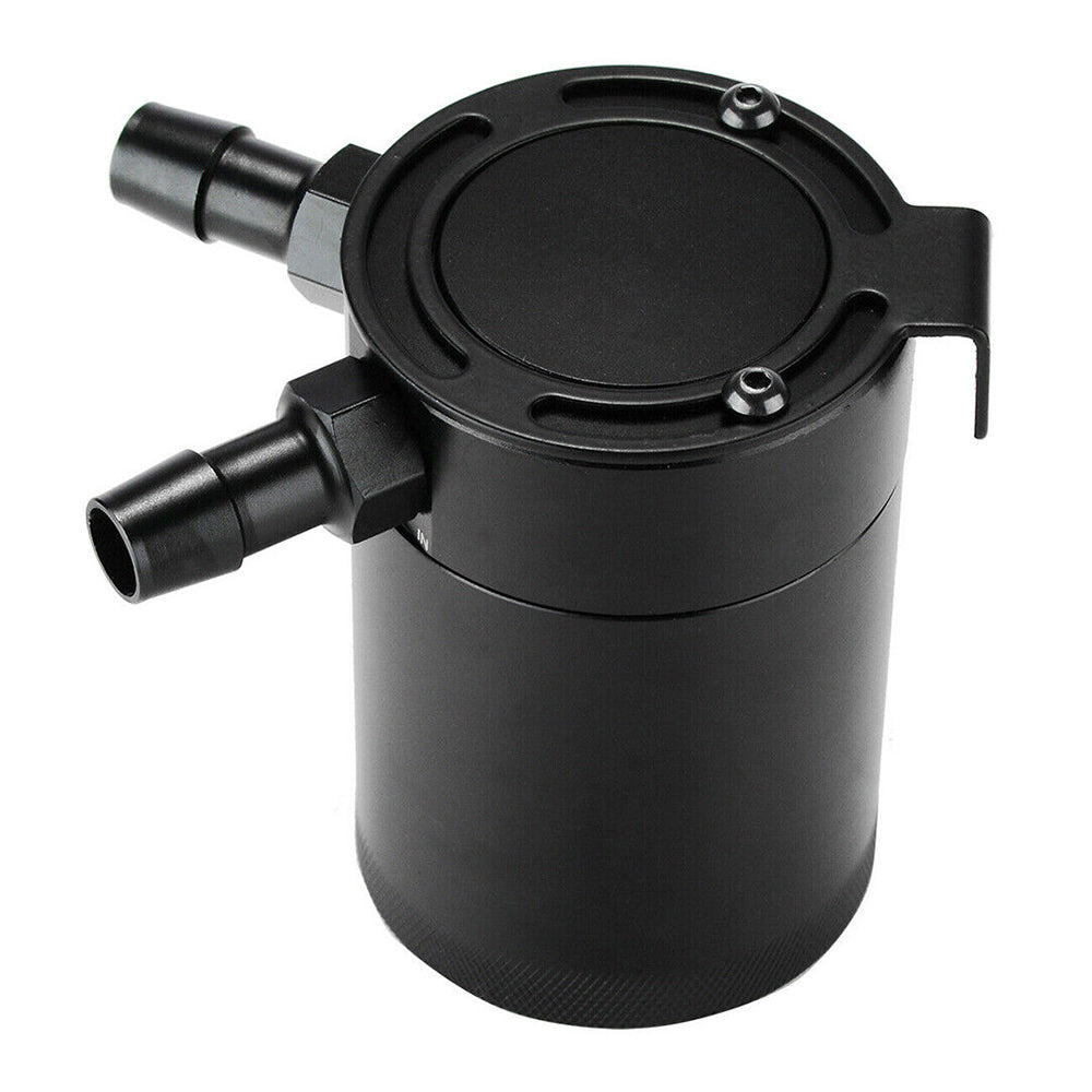 Universal Car Baffled Aluminum Oil Catch Can 2 Port Oil Catch Tank Reservoir