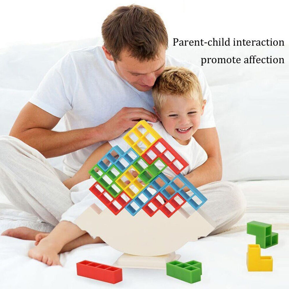 16PCS W/ holder Tetra Tower Game Stacking Blocks Balance Puzzle Assembly Bricks gift