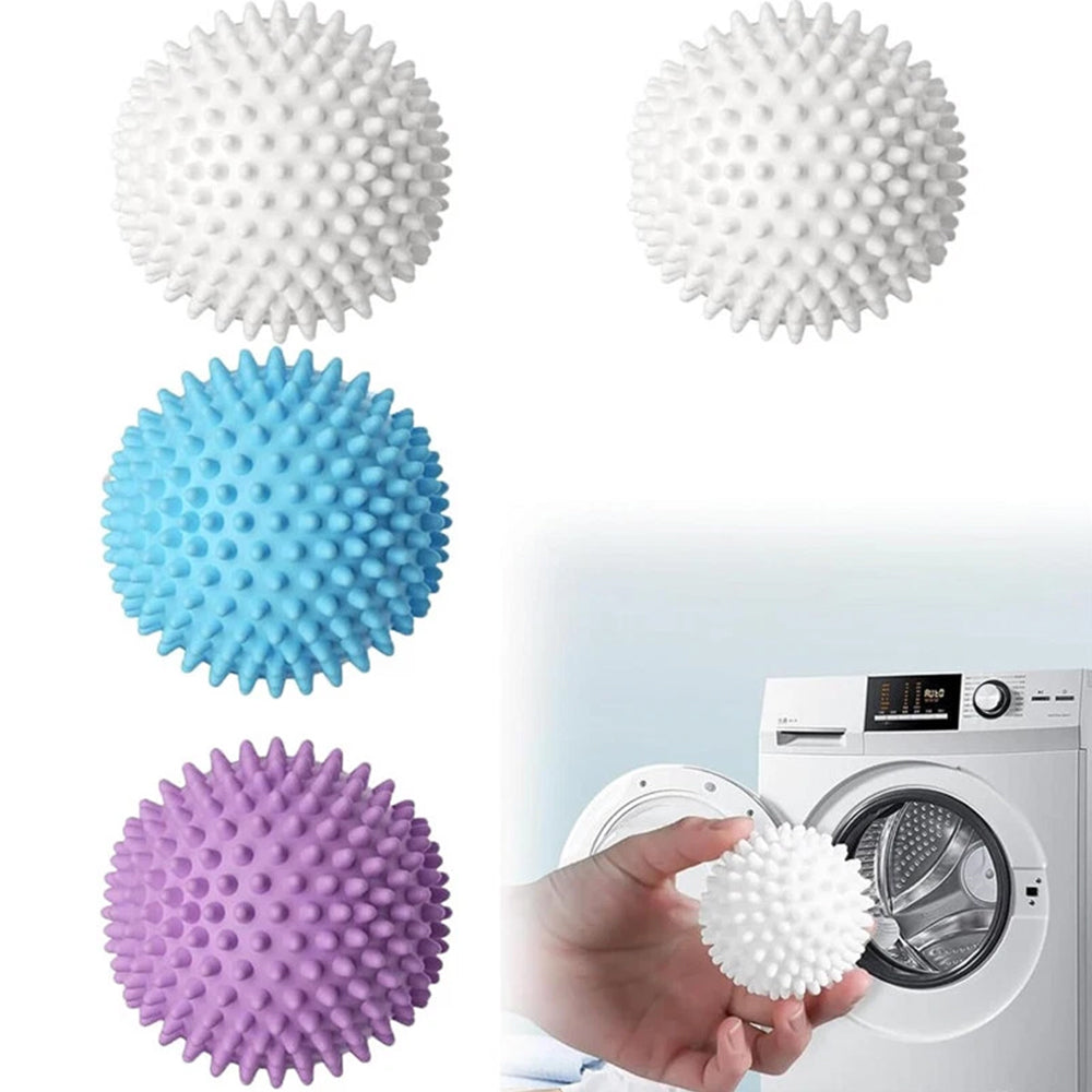 4-Pack Reusable Dryer Balls | Plastic Laundry Softener Balls for Washing Machine & Tumble Dryer