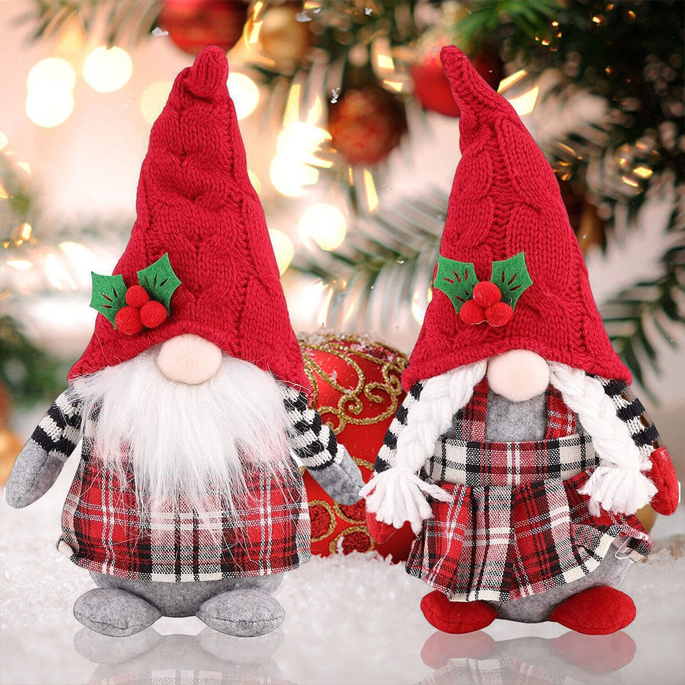 2-Pack Christmas Plush Doll Gnome – Xmas Dwarf Gonk Elf Home Decoration Ornament