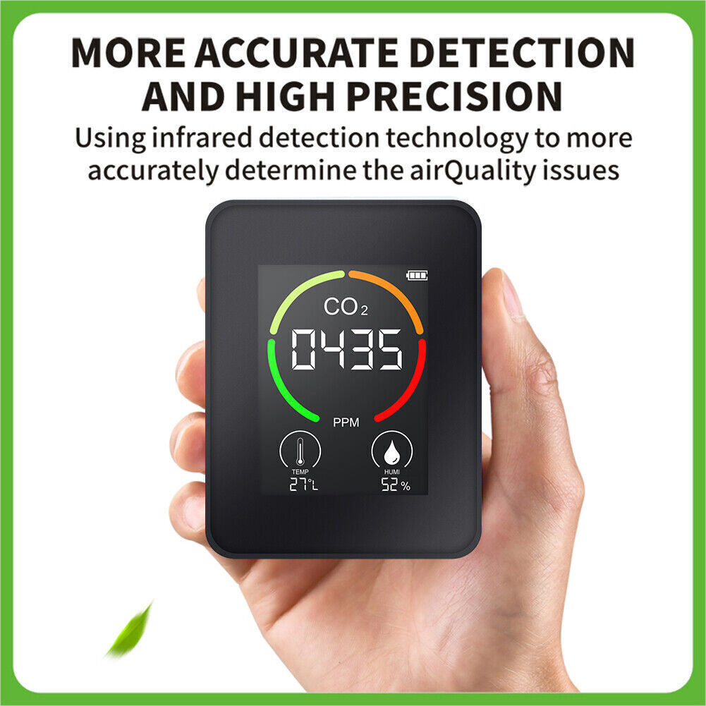 CO2 Monitor with Temperature Humidity Sensor, Air Quality Tester, CO2 Detector