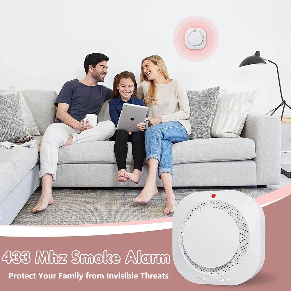 2-Pack Smoke & Gas Alarm Detector, Fire Alarm Sensor Battery-Powered for Home Safety