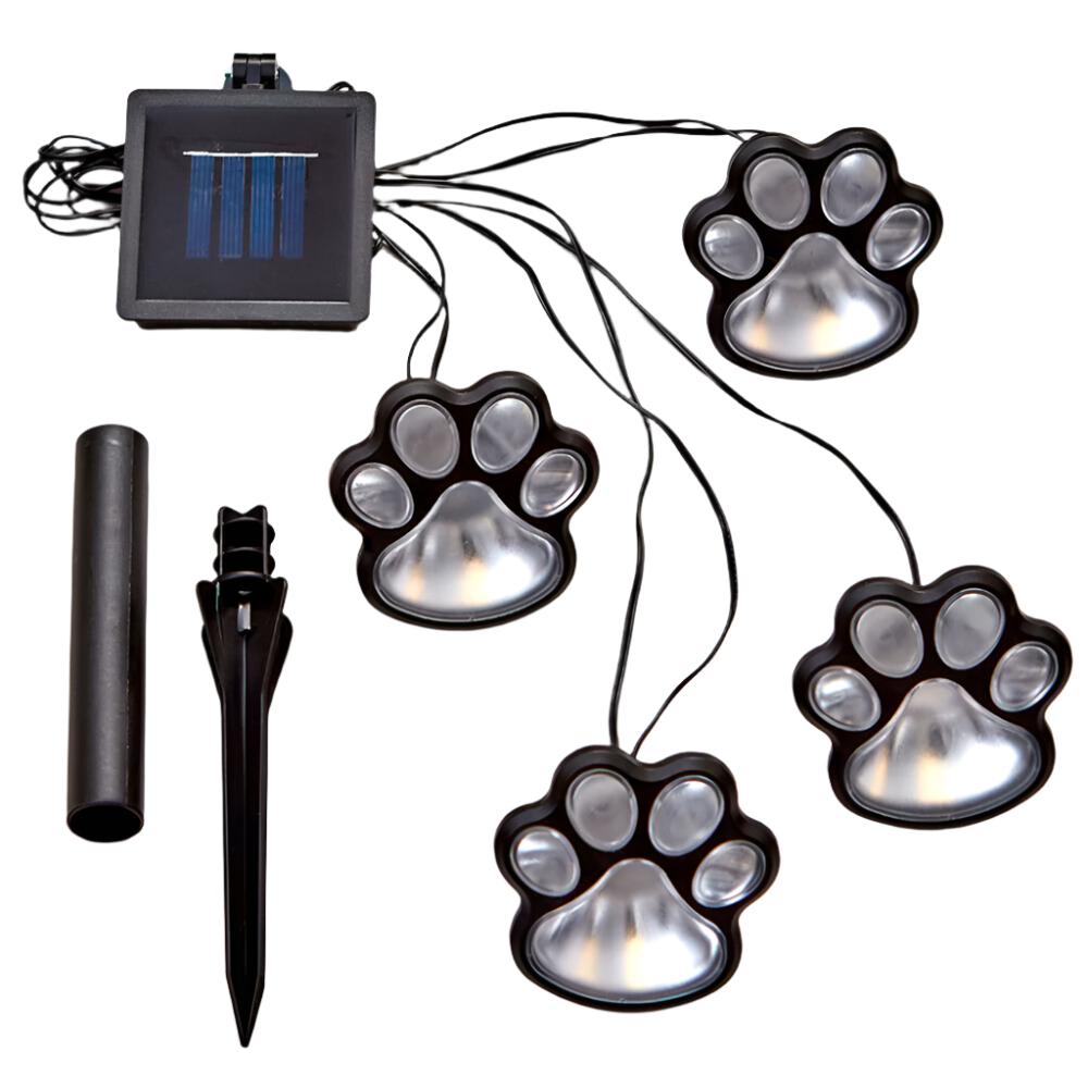 4 Paw Print Solar Outdoor Lights Cat Puppy Animal Garden Lights Path Patio Yard Paw lamp
