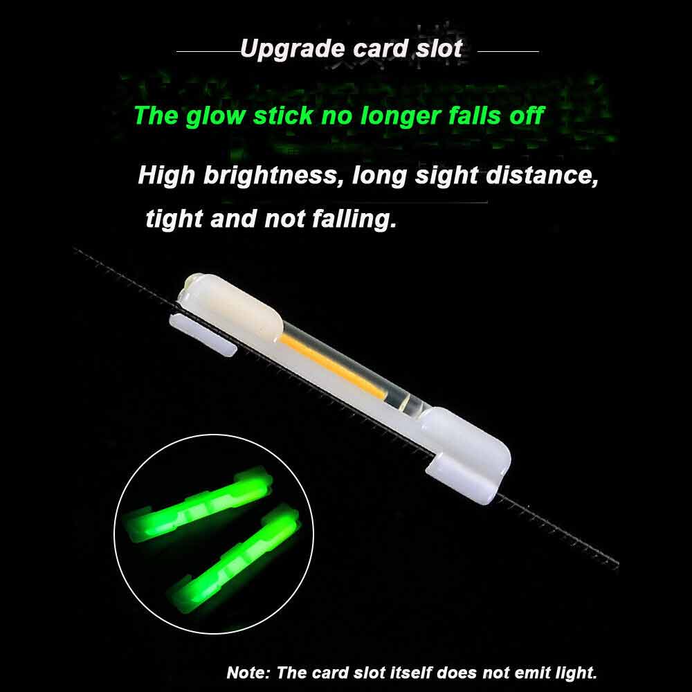 50PCS Fishing Glow Light Sticks Luminous Clip on Bend Fluorescent Rod Tackle