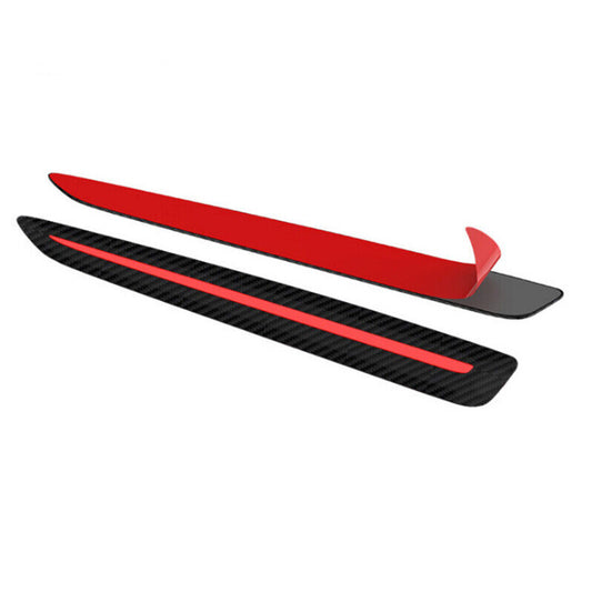 2Pcs Carbon fibre Car Bumper Protection Sticker Strips Anti Scratch Corner Guard