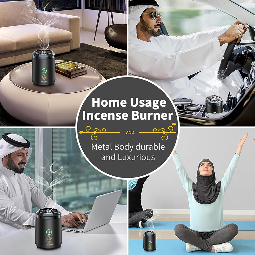 Mini Electric Incense Burner - USB Rechargeable Bakhoor Aroma Diffuser