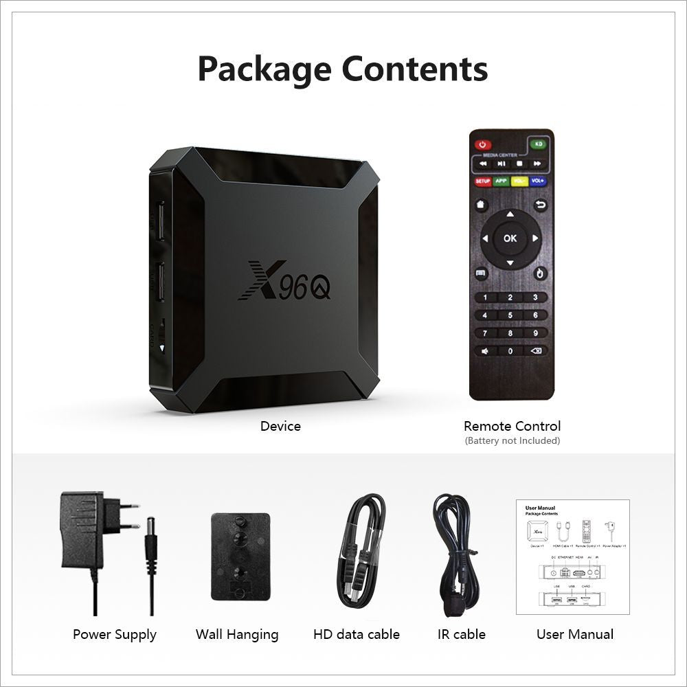 X96Q Android TV Box - Allwinner H313, 4K HD Streaming, Android 10 System