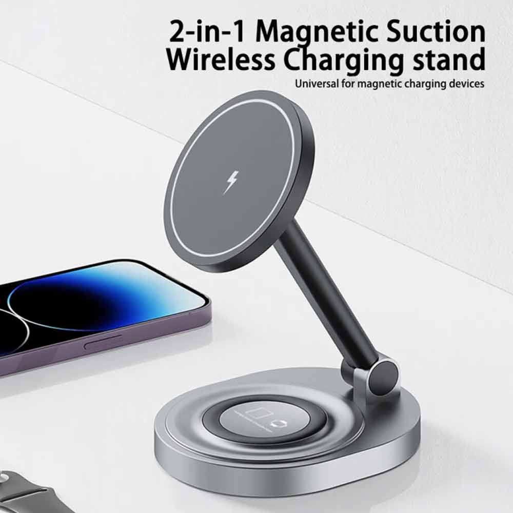 Magnetic Wireless Charger Stand For iPhone 15 14 13 12 Pro Max Magsafe Charger