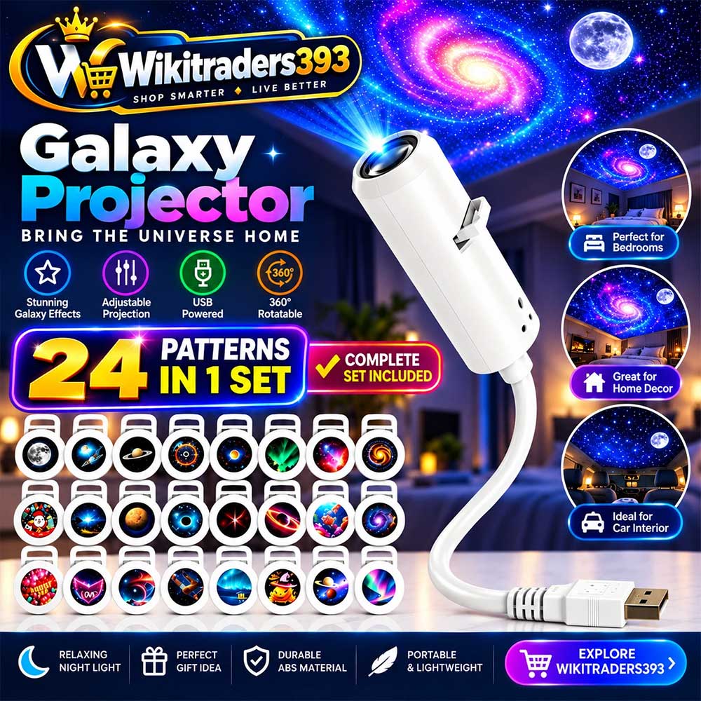 24-in-1 Galaxy Projector – 5D Starry Sky Night Light, USB & 360° Adjustable